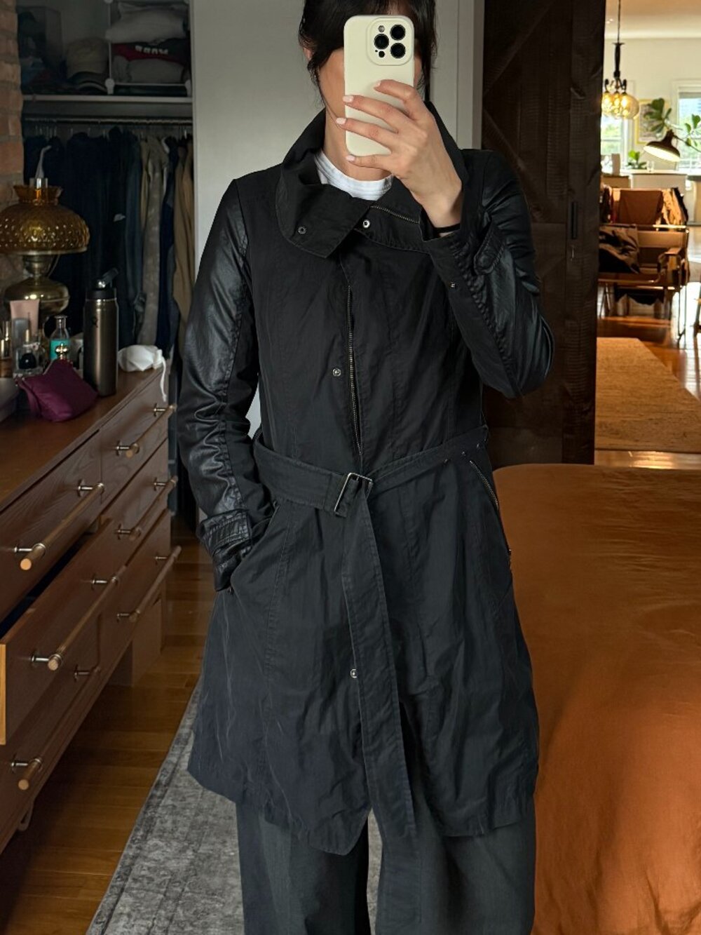 7 For All Mankind Women's Black Coat